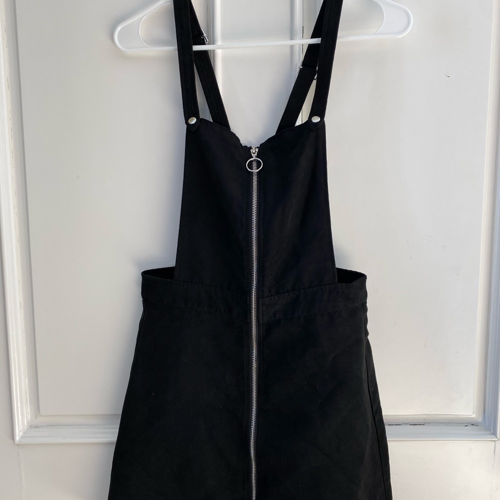 H&M Faux Suede Zip Up Overall Dress